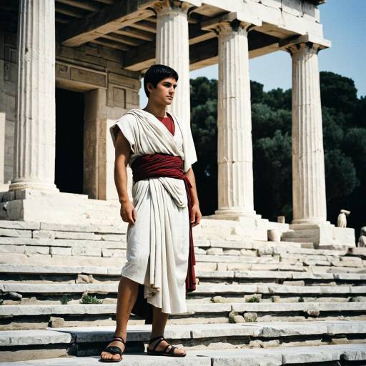 Young Man in Ancient Greek Costume by Temple