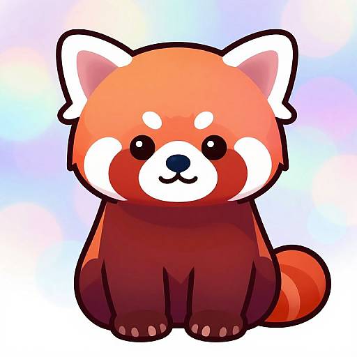 Kawaii Red Panda with Ultraviolet Glow