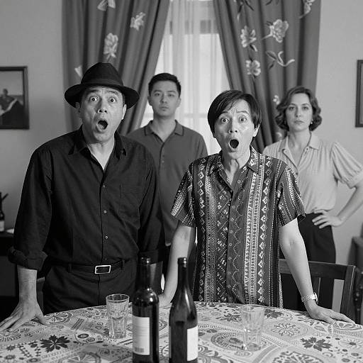 Dramatic Black and White Group Portrait