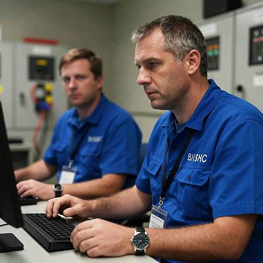 Intense Work Scene in Control Room