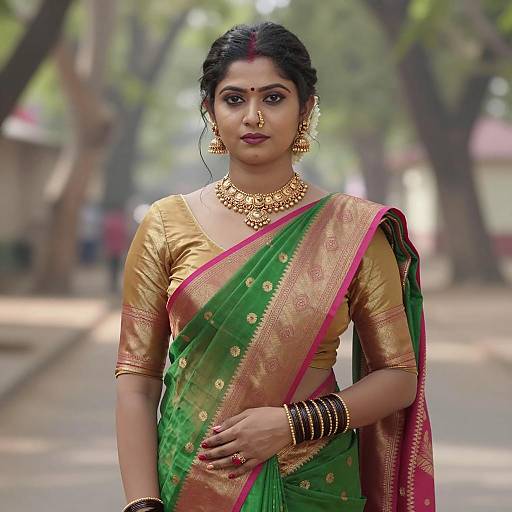 Elegant Indo-Western Saree Portrait