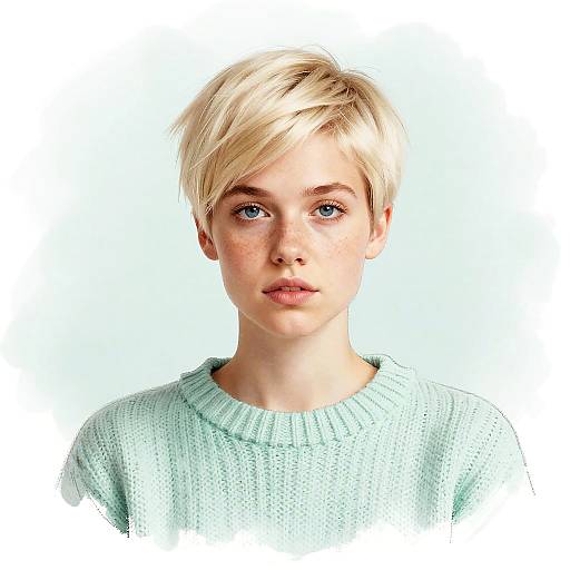 Blurred Pastel Nordic Woman Portrait