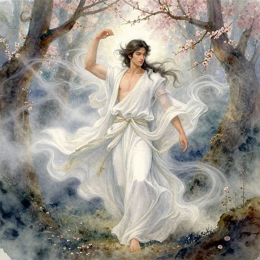 Zephyrus God in Enchanted Forest