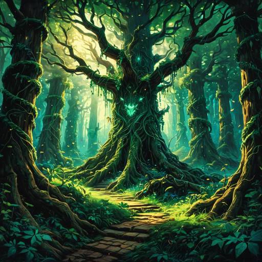 Epic Fantasy Forest Spirits in Twilight