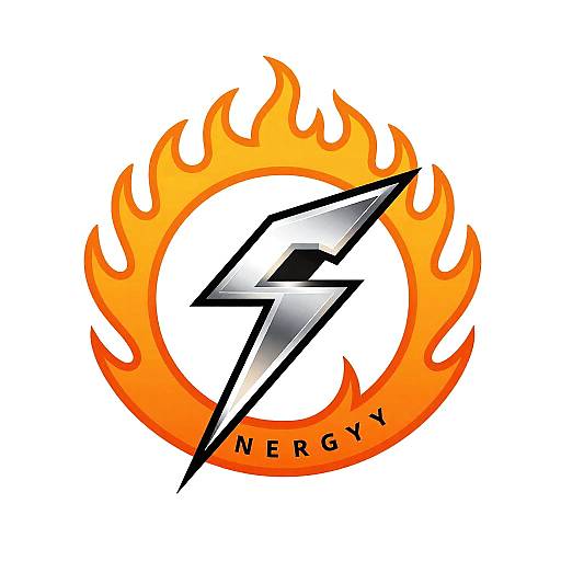 Futuristic Energy Drink Flame Logo