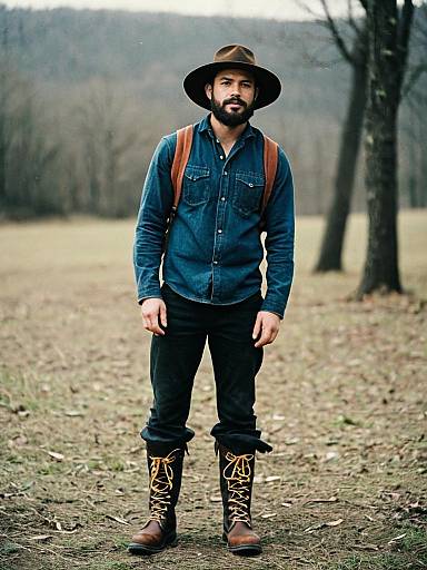 Blurry Outdoor Male Costume Portrait