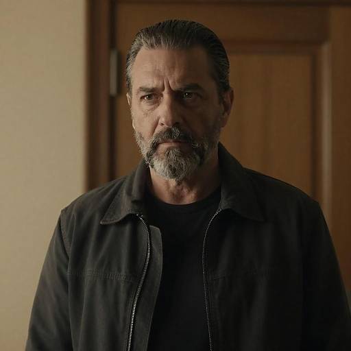 Rugged Middle-Aged Man in Warm Shadows