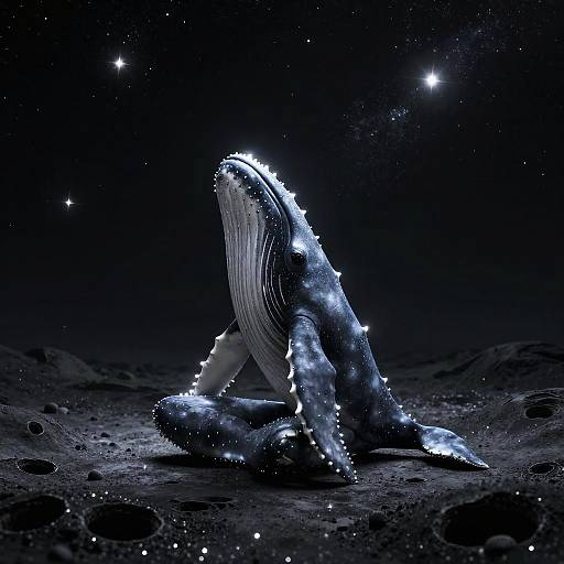 Ethereal Shadow Whale in Cosmic Serenity