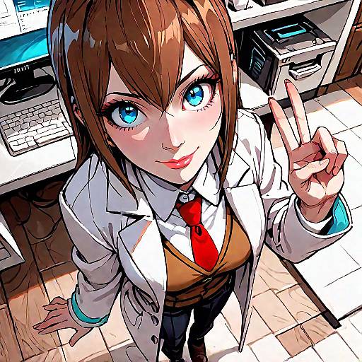 Eerie Lab Scene with Makise Kurisu