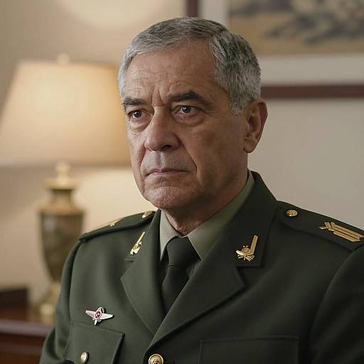 Middle-aged Military Officer in Uniform