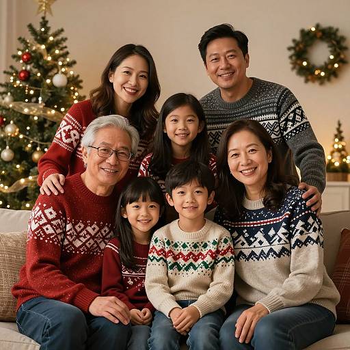 Festive AI Family Holiday Photo