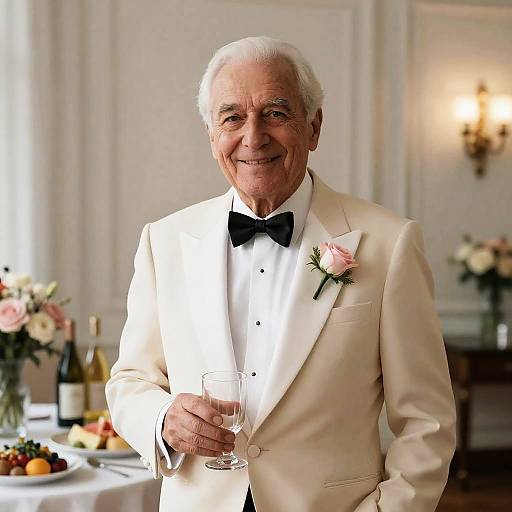 Elegant Elderly Man in Tuxedo