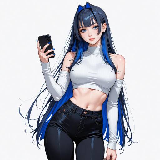 Virtual YouTuber Portrait with Blue Hair