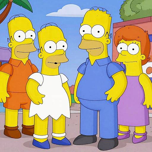 Simpsons Characters Group Illustration