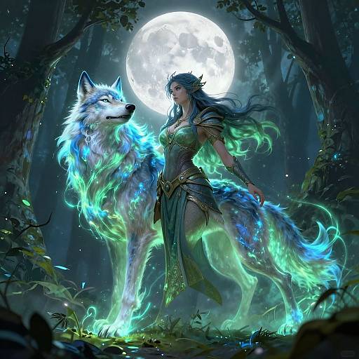 Druid Shapeshifting into Majestic Wolf