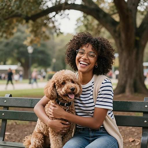Joyful Park Moment with Dog