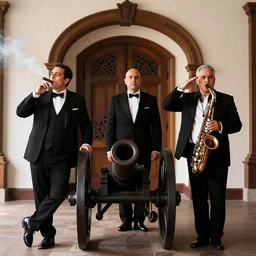 Dapper Trio in Vintage Indoor Setting