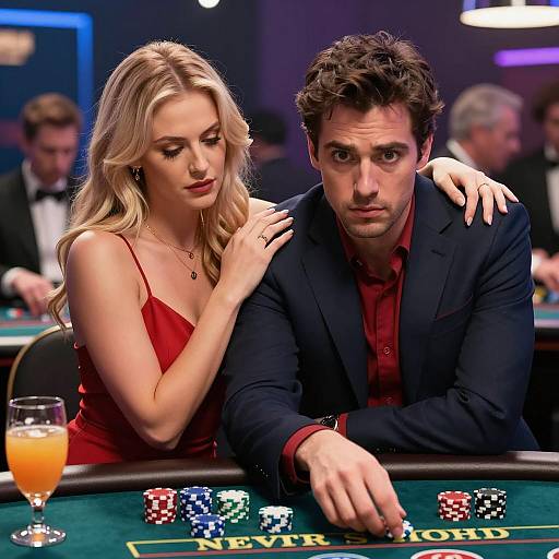 Couple at Casino Poker Table