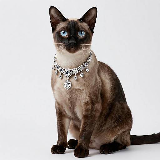 Elegant Korat Cat Portrait in Diamonds
