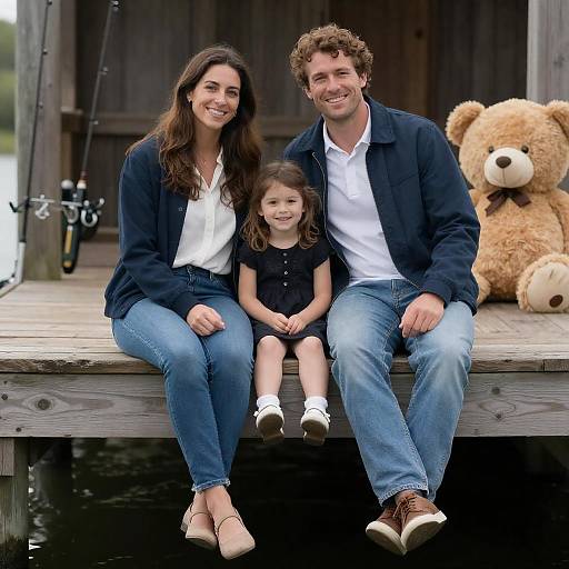 Family Portrait on a Scenic Dock