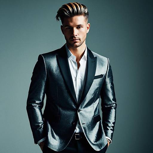 Mid Fade Hairstyle with Chic Blazer
