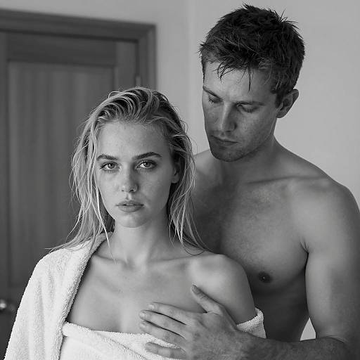 Intimate Black and White Portrait of Couple