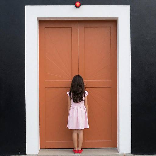 Girl in Pink Dress by Sunburst Door