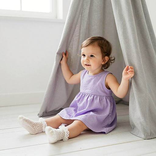 Tender Toddler Portrait in Lavender Dress