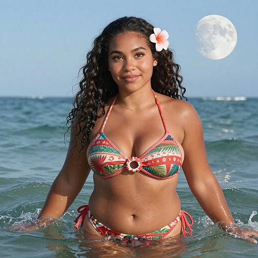 Realistic Mermaid in Pacific Ocean Scene