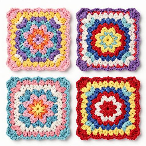 Colorful Madelief Granny Squares Grid