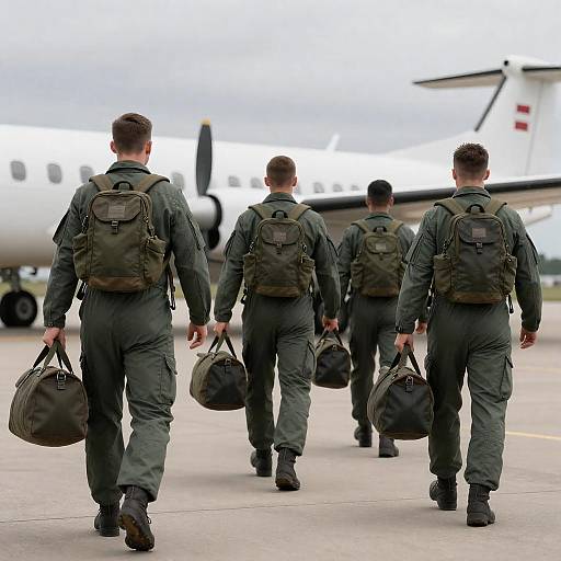 Military Pilots Walking Toward Plane