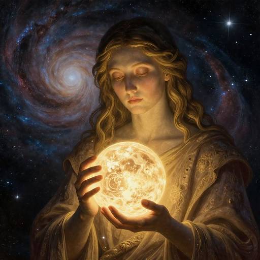 Celestial Portrait with Luminous Orb