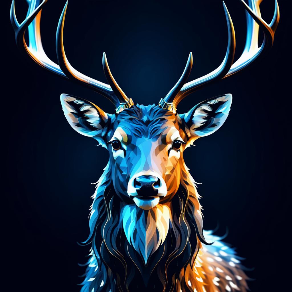 Majestic Deer Portrait with Elegant Antlers