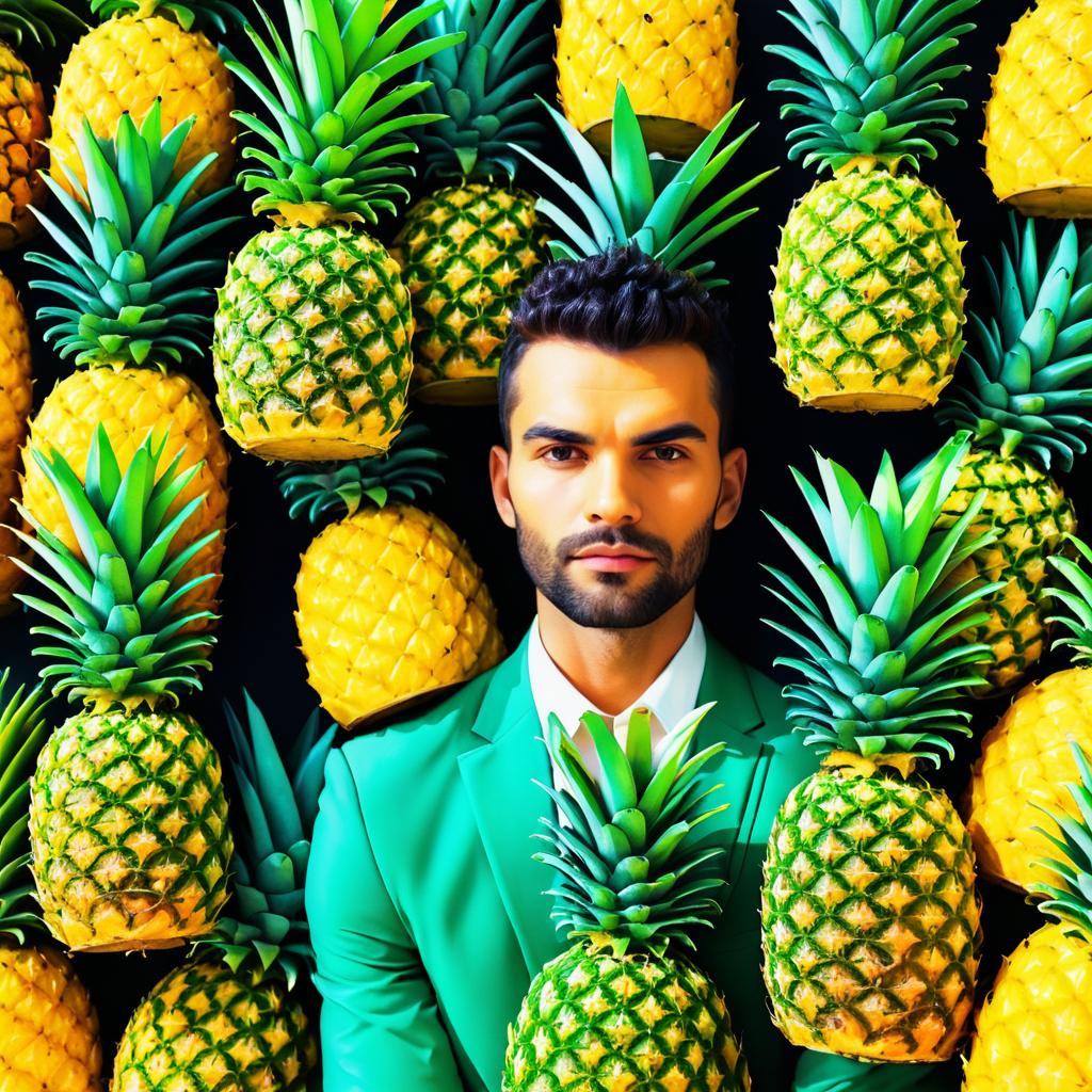 Vibrant Portrait of a Pineapple Man