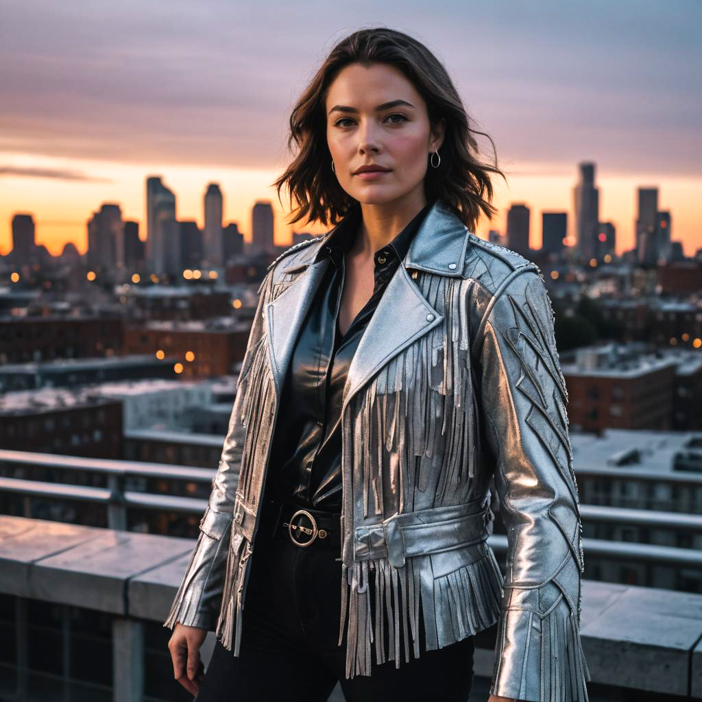 Urban Superhero in Silver Fringe Jacket