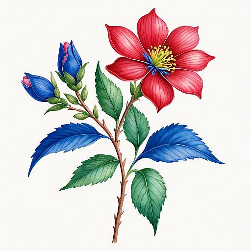 Realistic Watercolor and Pencil Flower Study