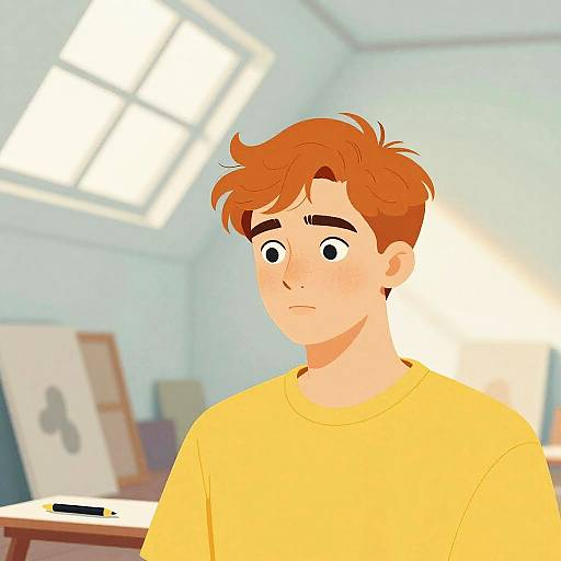 Gel Pen Portrait of Ginger Young Man