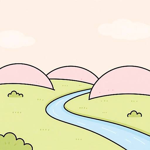 Minimalist Pastel Spring Meadow