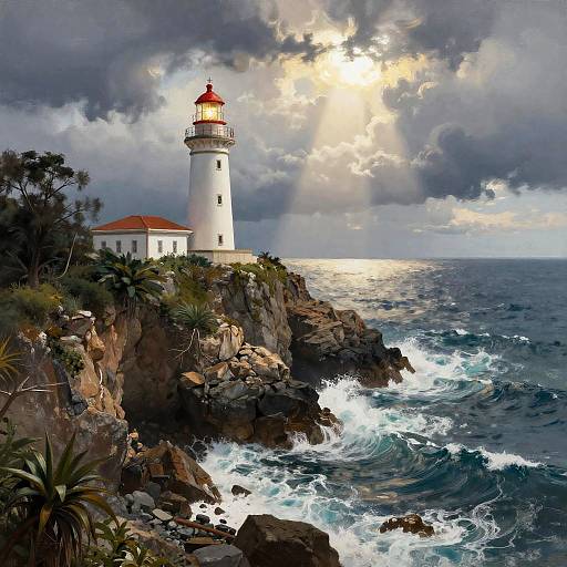 Matara Lighthouse on Dramatic Cliff