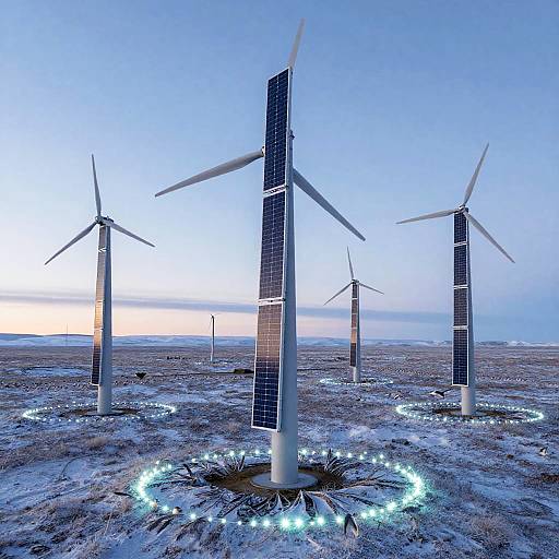 Futuristic Solar-Powered Arctic Wind Spires