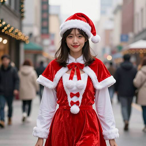 Festive Young Woman at Christmas Party