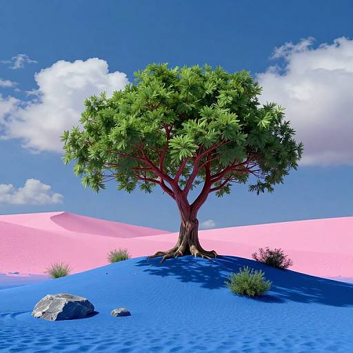 Surreal Lonely Tree Landscape