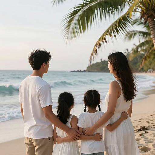 Family United by Ocean Waves