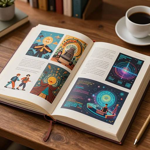 Cozy AI Art Guide on Wooden Desk