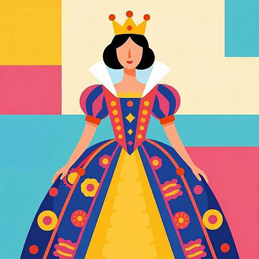 Vibrant Queen in Geometric Style