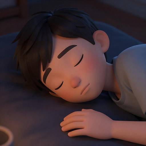Calm Boy in Soft Light Animation