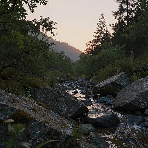 Twilight Rocky Mountain Nature Scene