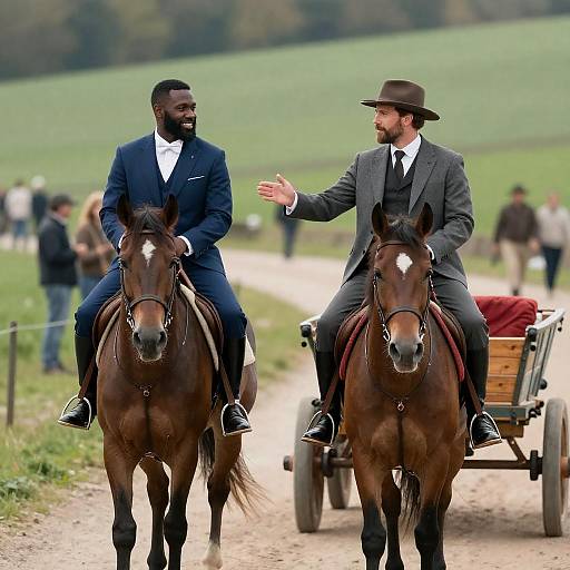 Equestrian Adventure with Two Distinguished Men