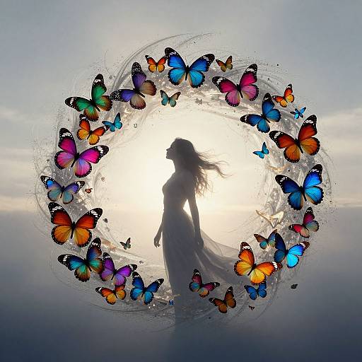 Ethereal Woman Butterfly Vortex
