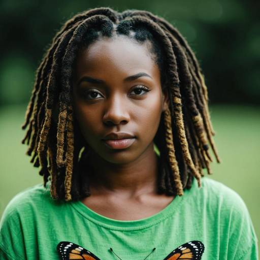 Realistic Butterfly Locs Crochet Bob Portrait